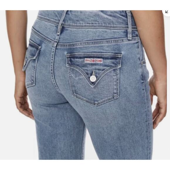 Hudson Womens Jeans Flap Pocket Button Sz 16 x 27 Straight Leg Icy Blue Mid Rise - Picture 15 of 15